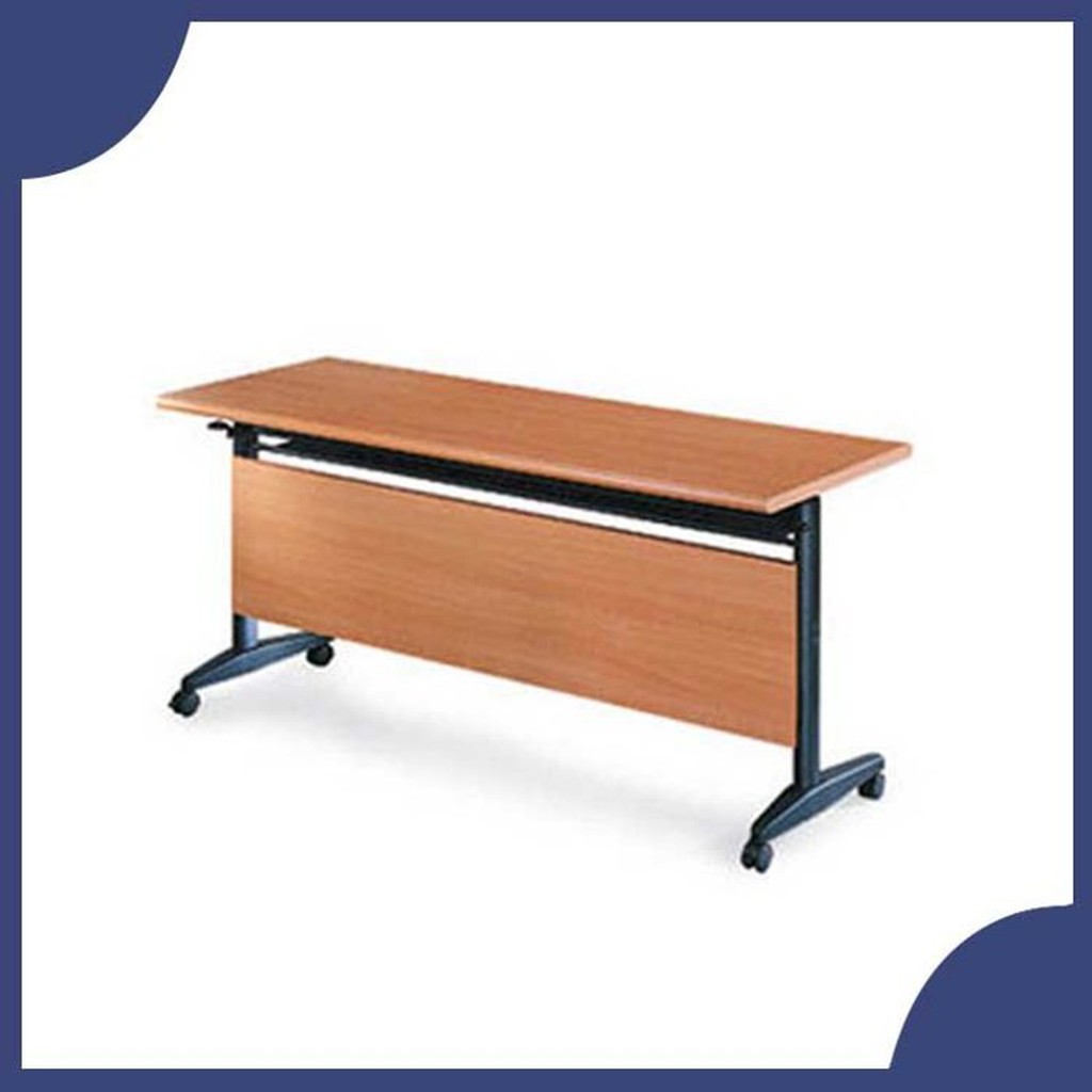 （先詢庫存）【老張】 辦公家具 AT-1560H  櫸木紋折合式 會議桌 書桌 鐵桌 摺疊 臨時 活動長桌 洽談會客桌