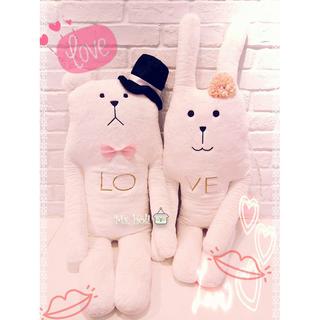 ☄wedding Craft❅結婚娃娃婚禮花嫁大抱枕兔兔子熊熊 ✡ craftholic送禮週年紀念日 宇宙人櫻花 L號