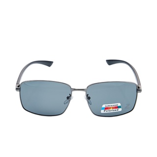【Z-POLS】頂級舒適TR90彈性腳架 金屬銀框Polarized寶麗來抗UV400黑偏光太陽眼鏡(高質感金屬偏光鏡)
