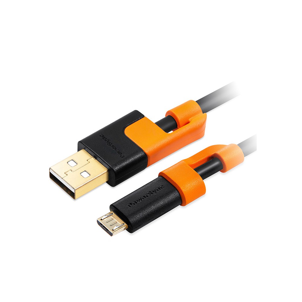 群加 PowerSync USB2.0 A to Micro 充電傳輸線黑橘色 (CUB2VARM0050)