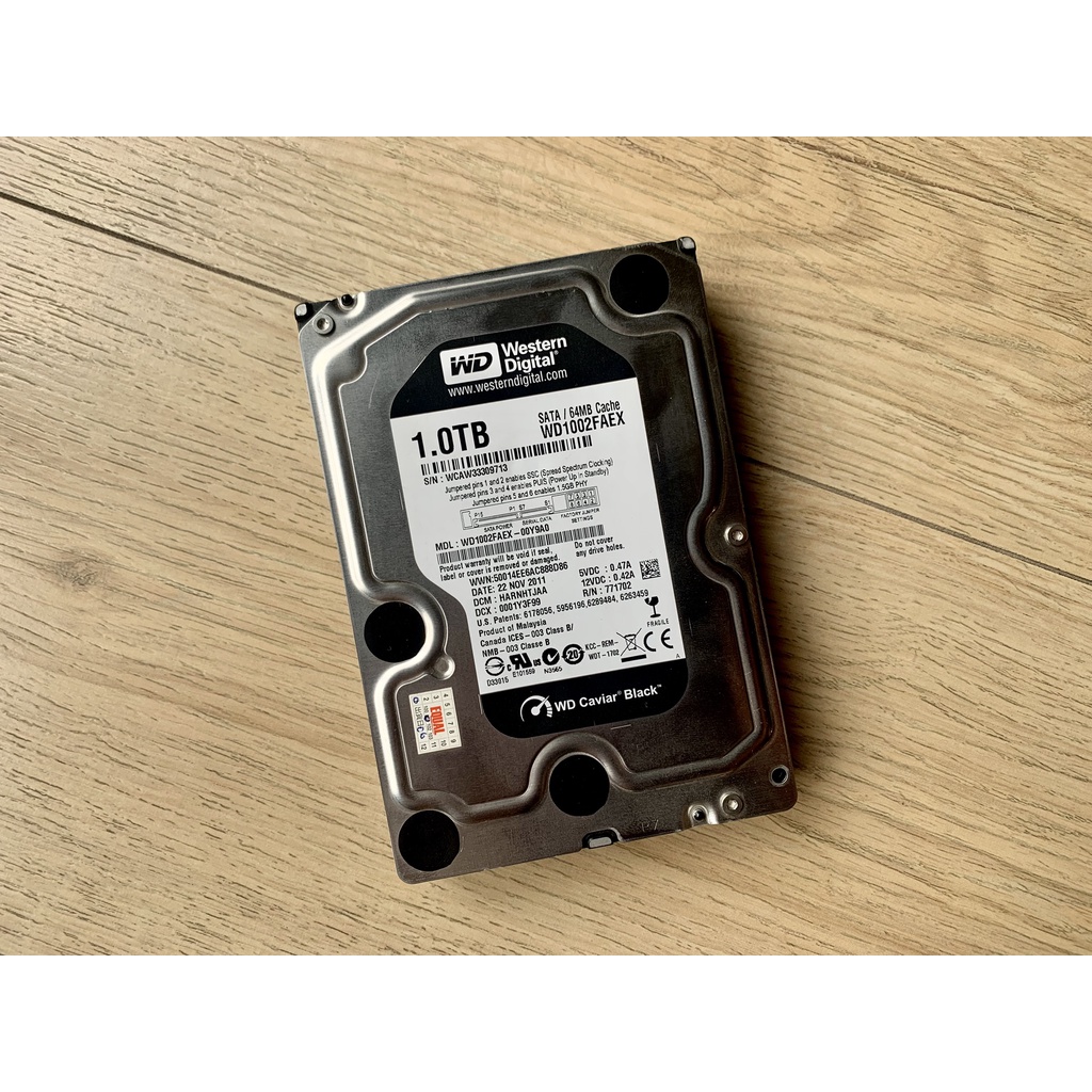 WD 黑標 1TB 電競硬碟 64MB Cache WD1002FAEX