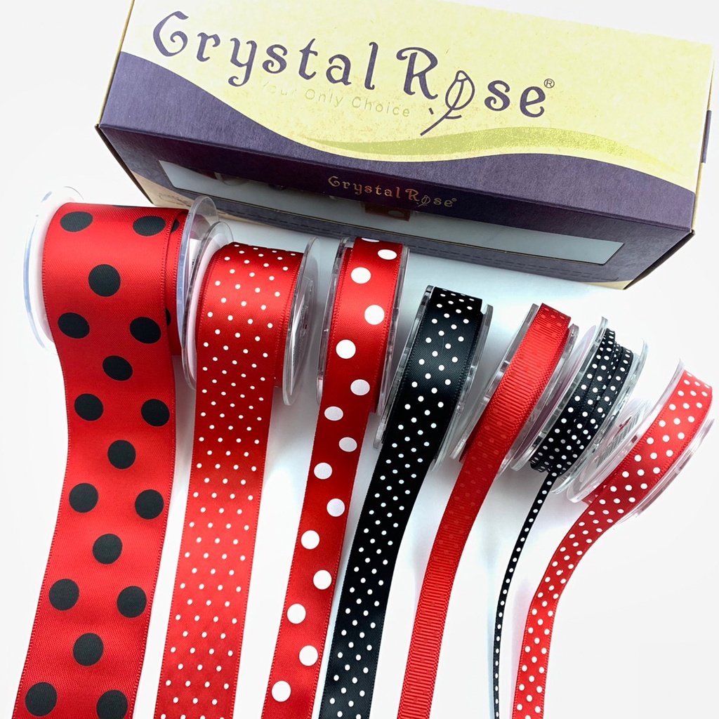 【Crystal Rose緞帶】Mickey米奇點點 緞帶組合/7入 &gt;&gt;送燙金收納禮盒