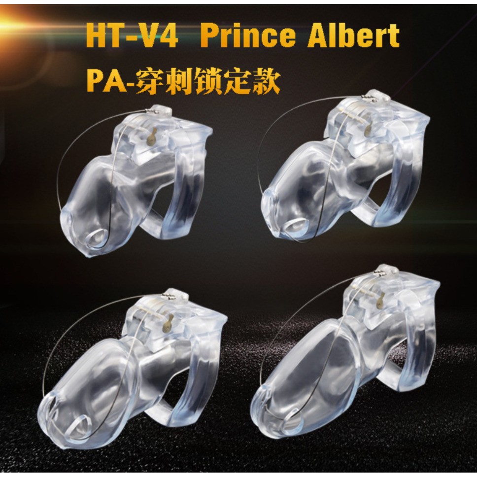 新品HT-V4 Prince Albert 貞操鎖PA穿刺男用樹脂貞操籠CB