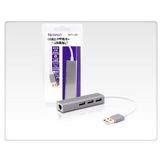 Uptech登昌恆 NET112H 免驅動USB2.0 網路卡+HUB集線器