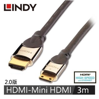 LINDY林帝 鉻系列HDMI 2.0公 To MINI HDMI公 傳輸線3M