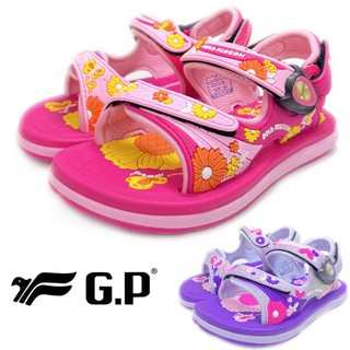GP 涼鞋 運動玩水 小童 女童 粉紫小花 磁扣 涼拖鞋 G0721B 26-30號