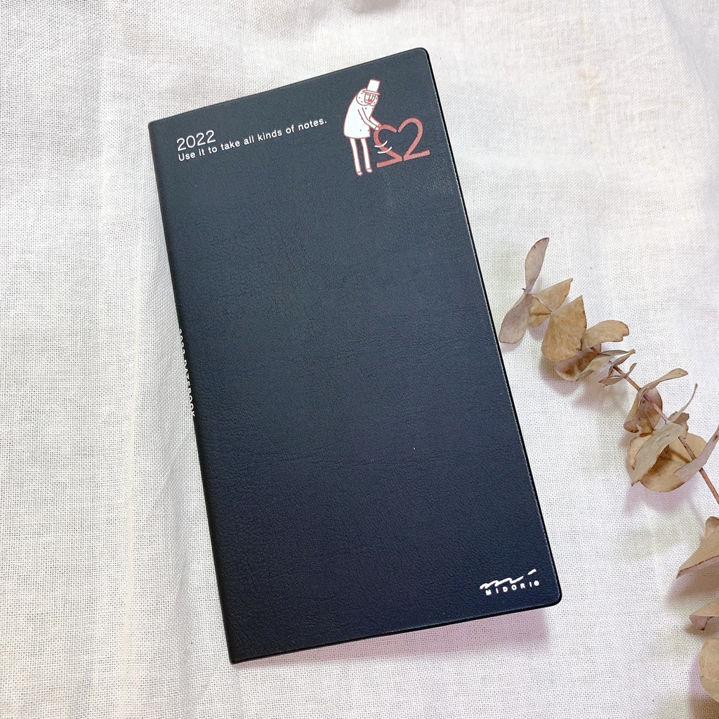 【針線盒Yarnbox】Midori 歐吉桑手帳長型月間 日記 筆記本 隨身 日本進口 文房具 可愛 療癒
