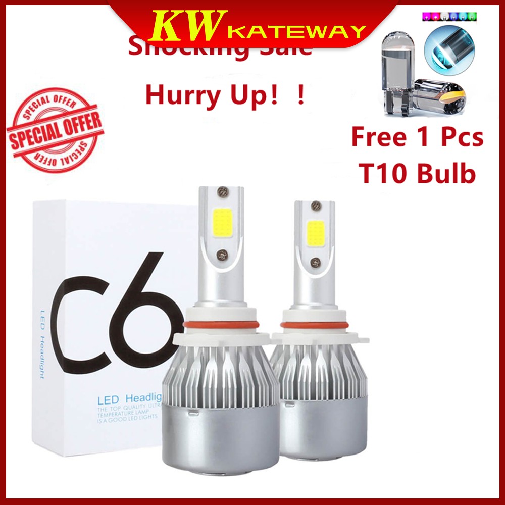 Kateway 汽車 C6 6500K 大燈 LED H1 H3 H4 H7 H11 9005 9006 霧燈燈泡霧燈