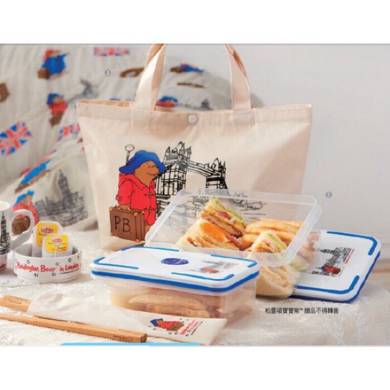 柏靈頓寶寶熊四件組/保鮮盒/筷子/無提供餐袋