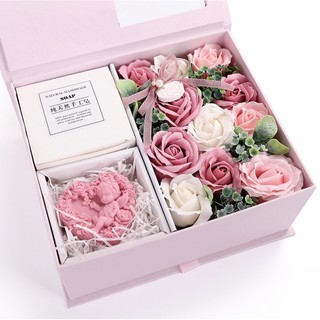 【ʚ ɞGIFTME5臺灣現貨ʚ ɞ】香皂花禮盒 高檔質感 含天然手工皂 生日禮盒 禮物 情人節禮物 母親節禮物 紀念禮