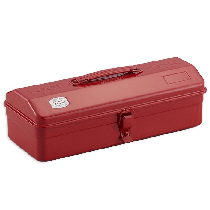 【TOYO 日本】提把山型工具箱 36cm 工具盒 日本製 紅色 (Y-350R)