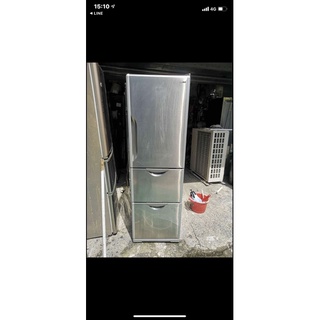 二手中古家電日立355公升3門冰箱，可主動製冰塊，保固3個月