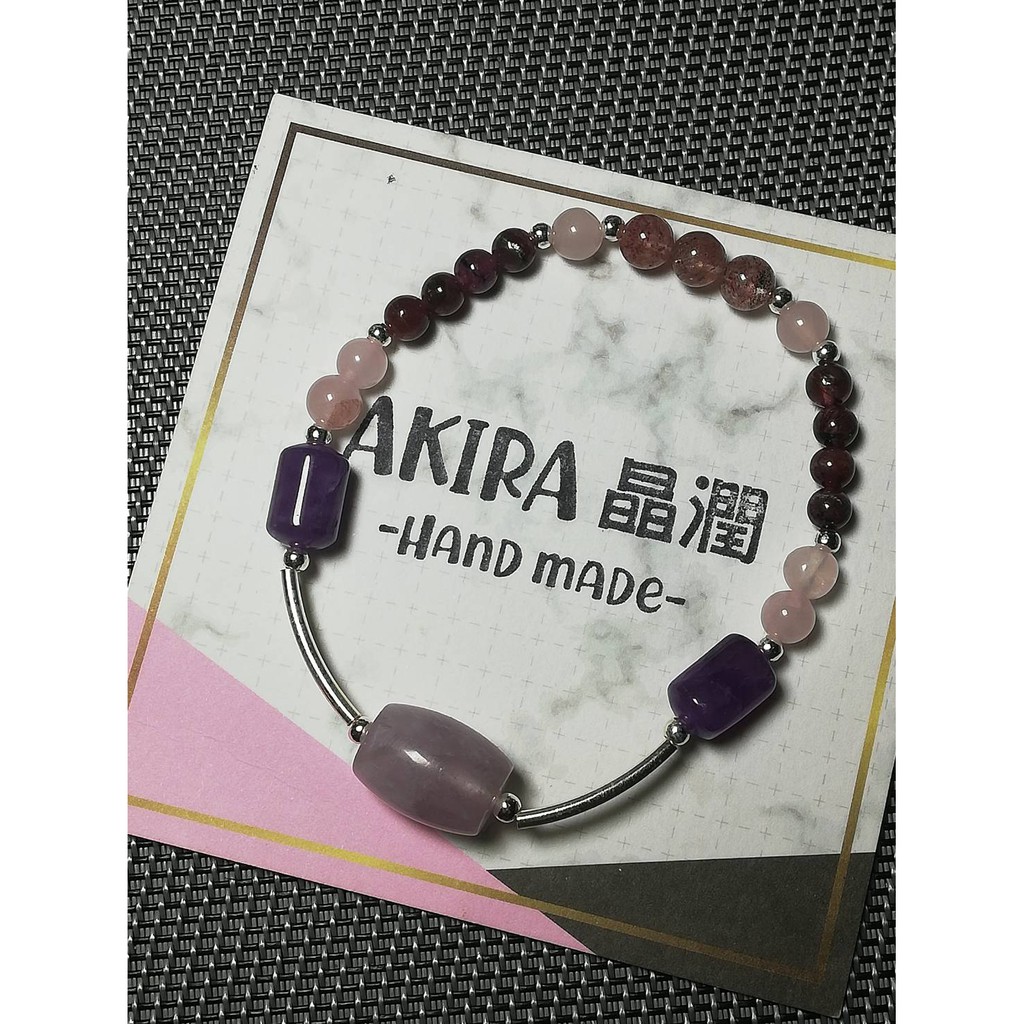 設計款 薄紫 薰衣草紫水晶桶珠 紫水晶小桶珠 馬達加斯加粉晶 紫紅碧璽 純銀銀珠 純銀銀管 蝦皮購物