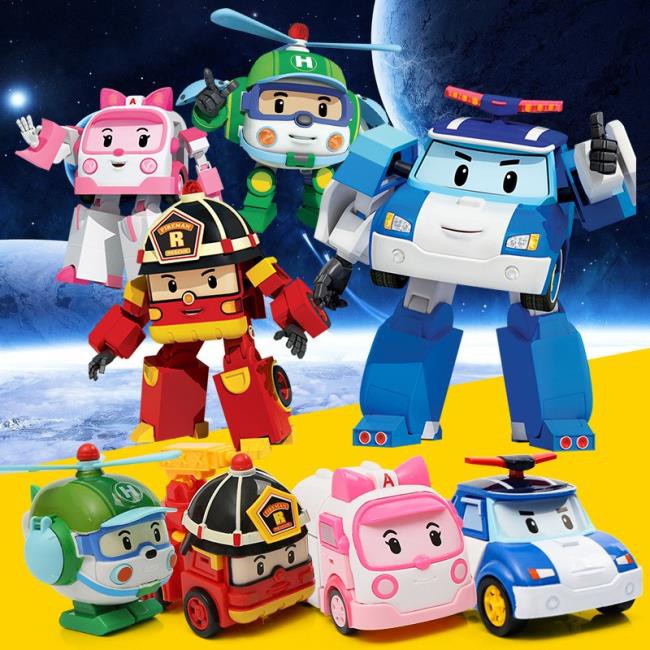 siwu似物百貨益智玩具 韓版Poli 變型機器人 救難小英雄珀利波利 變型車兒童玩具 安寶 兒童禮物