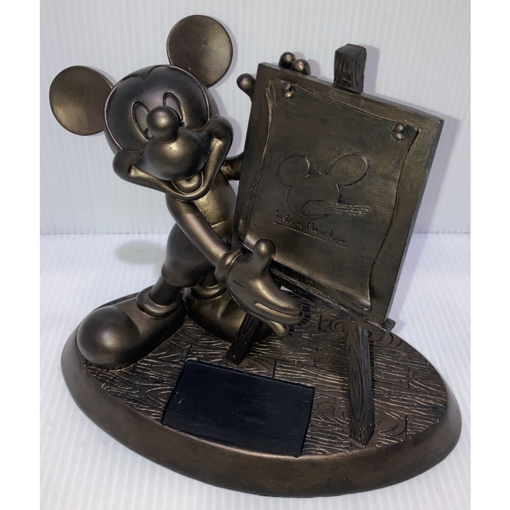 【卡漫精品館】Disney 迪士尼米奇美妮【Mickey Into A New Era】古銅色雕像 絕版逸品