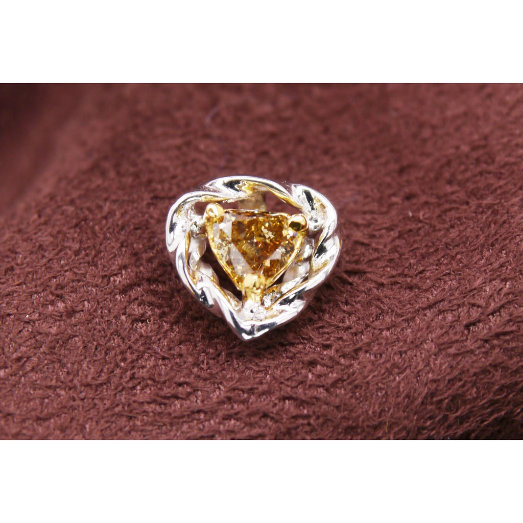 （已售）天然棕黃彩鑽14K金項墜 0.33克拉（不含項鍊） 另有GIA鑽石 閃亮珠寶