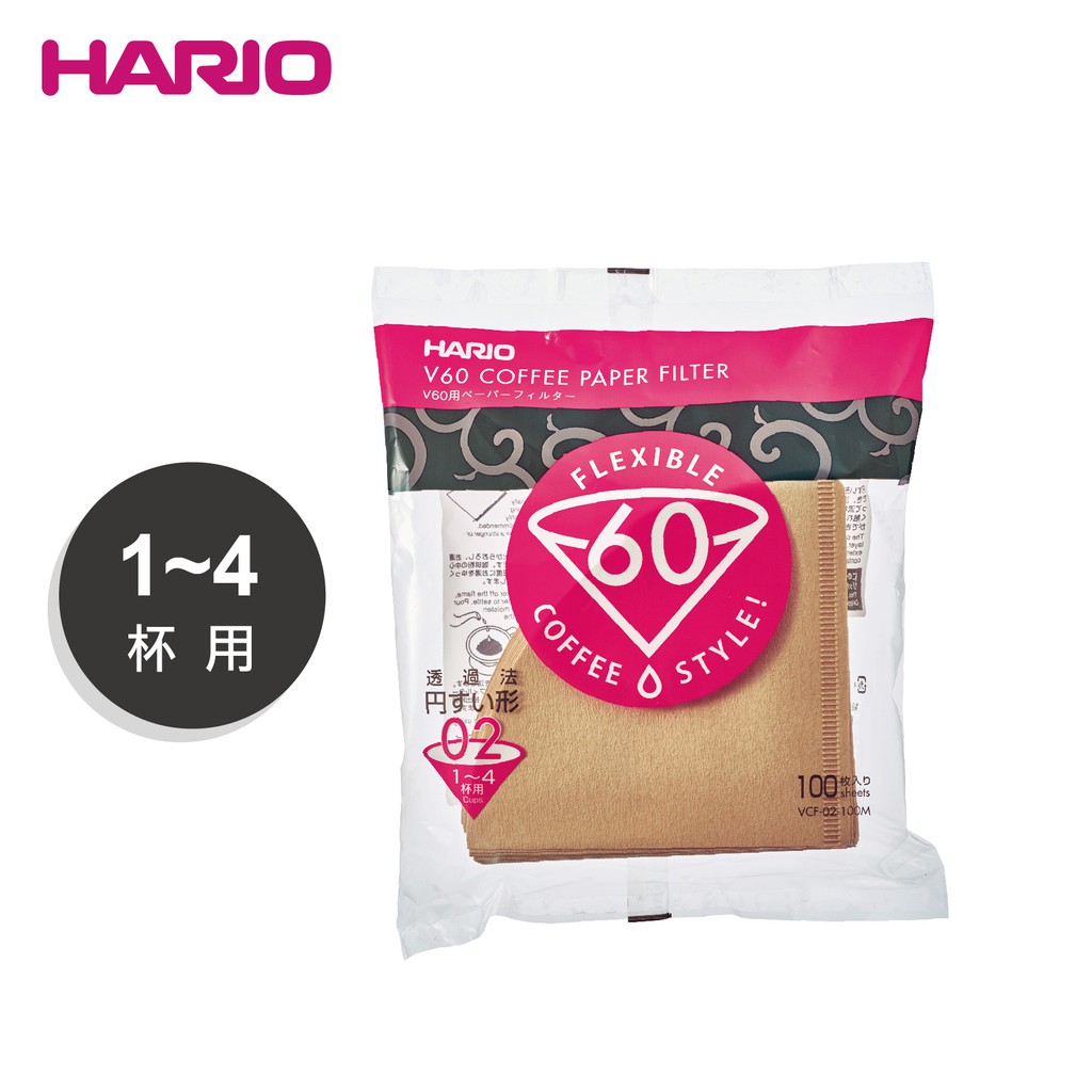 日本 HARIOV60無漂白02濾紙100/110張(VCF02-100/110M)