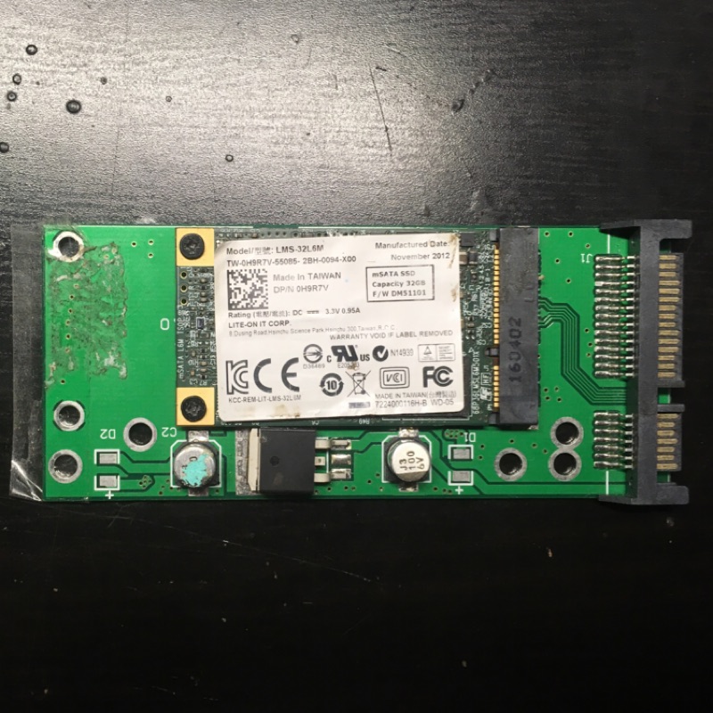 LITEON 32G SLC顆粒SSD 含m2 to SATA板