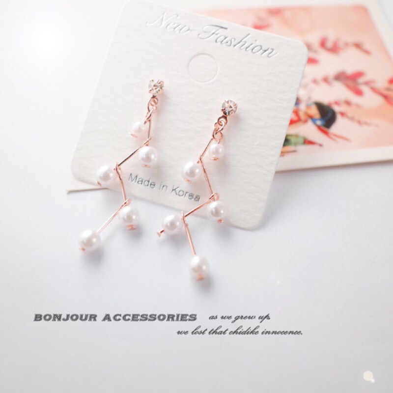 【Bonjouracc】韓國耳環 925銀針 珍珠堆滿天 造型 耳環