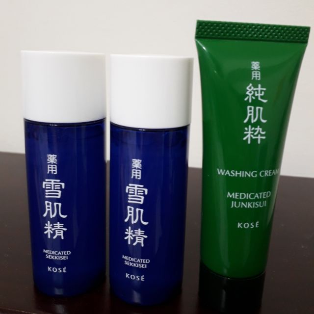 高絲 Kose 旅行組合 藥用雪肌精 化妝水清爽型33ml 2瓶 藍色 藥用純肌粹 洗面乳25g一條 綠色 不拆售 蝦皮購物