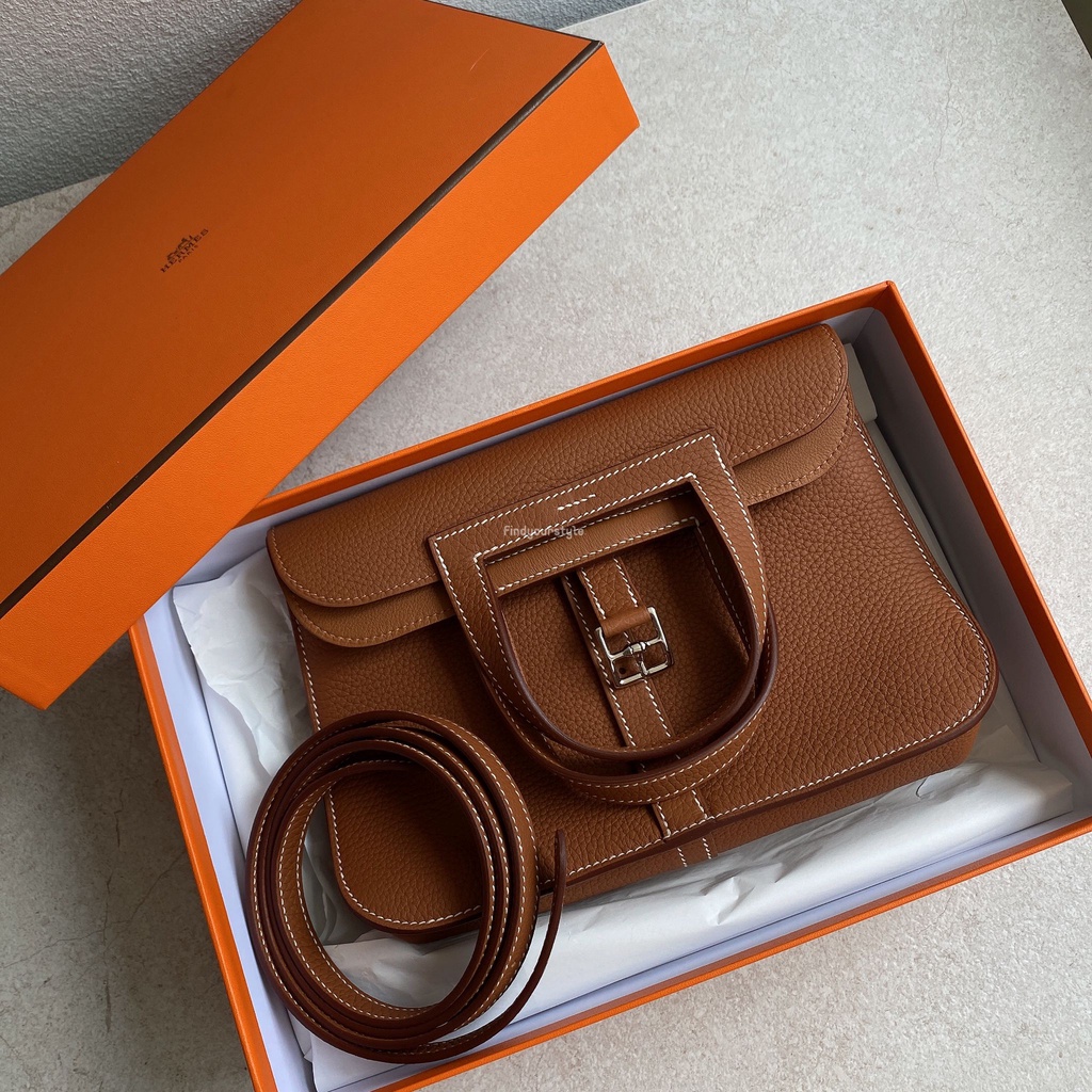 Findyourstyle 正品代購Hermes Halzan 25 金棕銀釦