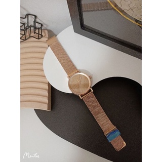✨Carol Buy✨MOMENT 木紋紋理玫瑰金金屬米蘭鍊帶⌚手錶