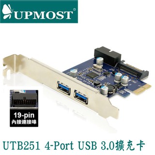 【3CTOWN】含稅 UPMOST 登昌恆 Uptech UTB251 PCI-E 4-Port USB3.0擴充卡