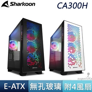 Sharkoon 旋剛 CA300H 玻璃側板 360 水冷排Type-C 散熱 風扇 直立顯示卡 E-ATX 電腦機殼
