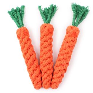 【PetBaby寵物精靈】棉麻編織胡蘿蔔狗狗玩具 新款繩結玩具 造型寵物棉繩編織胡蘿蔔狗玩具