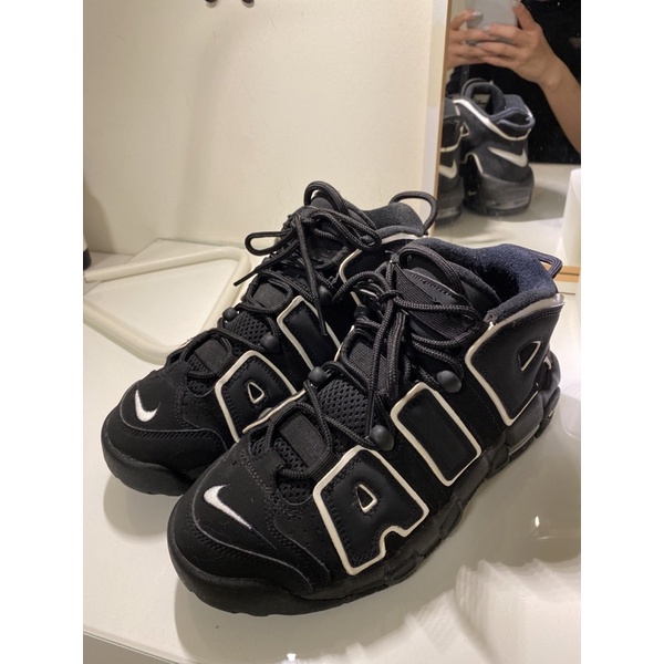 Nike Air More Uptempo 大AIR 皮朋 復古 氣墊 籃球鞋 運動鞋 24 38 黑