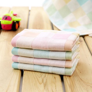 Comeandbuy-雙層純棉小方巾 兒童嬰兒寶寶口水巾 紗布方格童巾 手帕