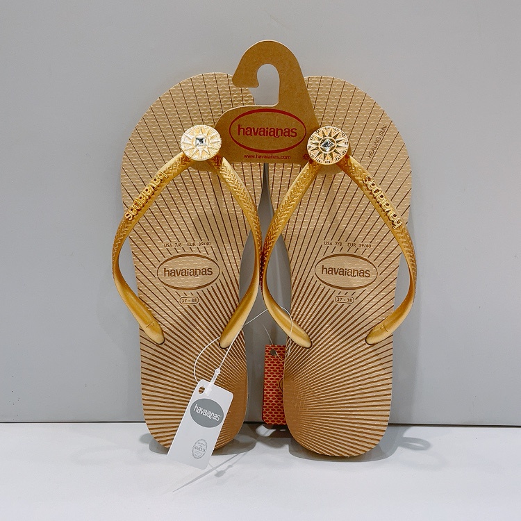 Havaianas SLIM STAR SW 哈瓦仕 女生 金色 鑽 經典款 拖鞋 4147064-0570W