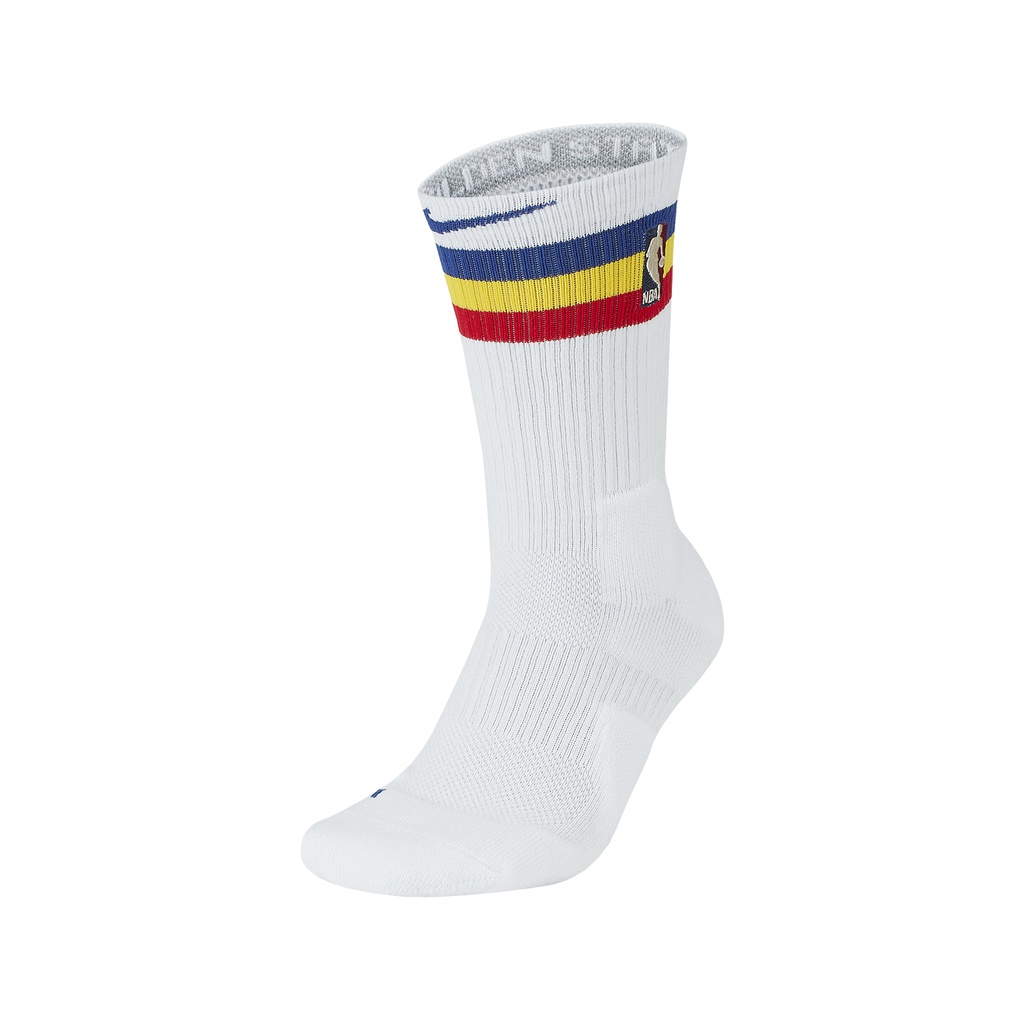 Nike 襪子 Elite NBA Crew Socks 白 彩色 勇士 籃球襪 CK4790-100 【ACS】