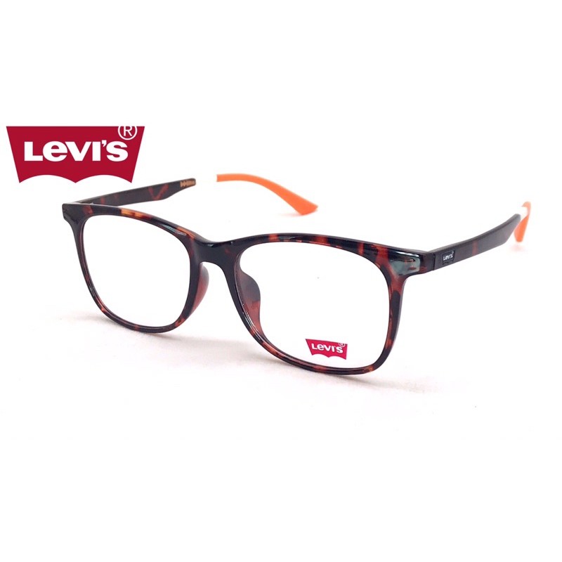 【本閣】LEVIS LS03037 TR90材質超輕光學眼鏡大方框 玳瑁色彩色鏡腳 男女JEANS紅標 大臉大頭舒適好戴
