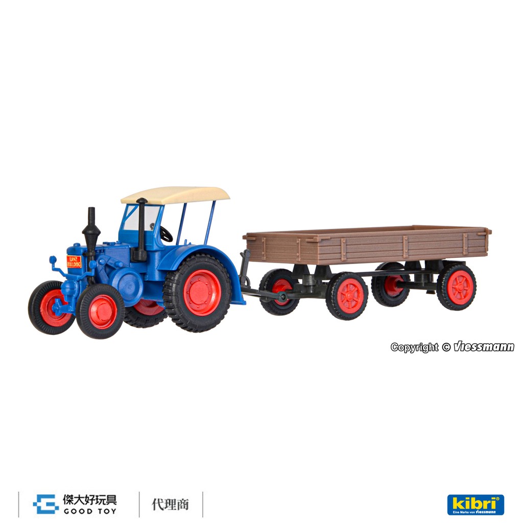 Kibri 12232 (HO kit) LANZ 拖拉機+橡膠輪胎拖車