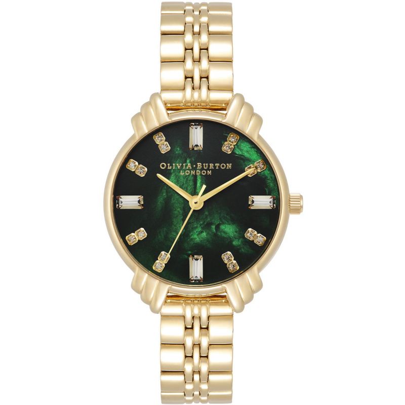 Olivia Burton Art Deco 限量貴族氣息綠色珠寶手錶 30mm OB16DC02