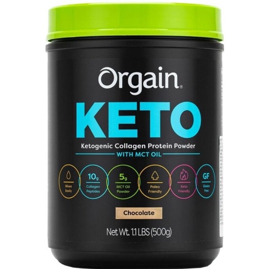 Orgain KETO Collagen 膠原蛋白粉500公克巧克力口味添加MCT油