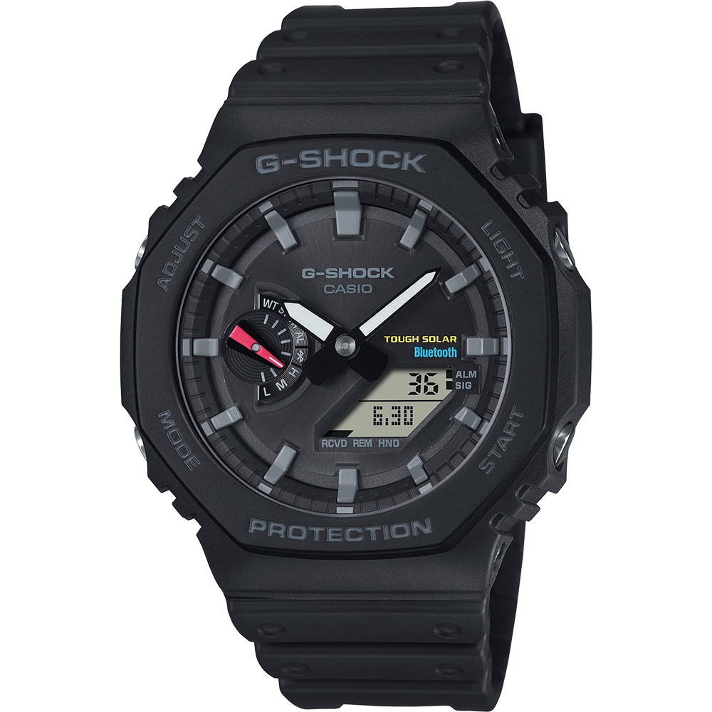 CASIO 卡西歐 G-SHOCK 極簡八角 太陽能電力智慧藍牙手錶 GA-B2100-1A