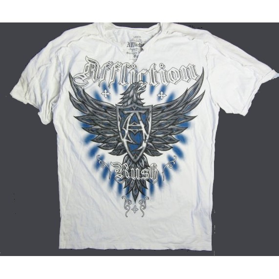 Affliction 短袖 T 恤 GSP 老鷹翅膀 UFC 設計重機格鬥刺青潮牌 白色 XL【以靡專櫃正品】