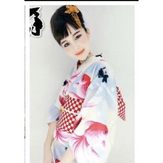 日本和服 高級品稀有色系金魚浴衣純棉芥末黃新品稀有色系 蝦皮購物