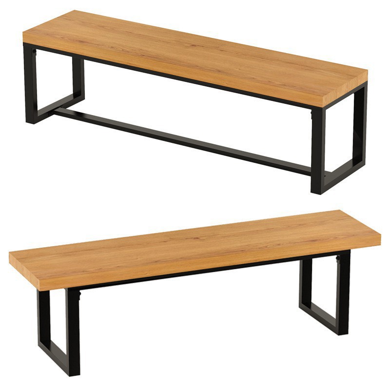 Mwh實木長凳子鐵藝休閑凳辦公餐桌家用長椅子經濟型換鞋凳試衣間條凳 蝦皮購物