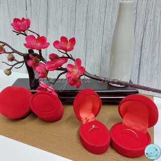 【臺灣現貨】🎉金飾戒指盒 紅色戒指盒 結婚首飾盒 傳統首飾盒 銀樓戒指盒 飾品展示 珠寶展示 絨布材質🧾開發票🎉