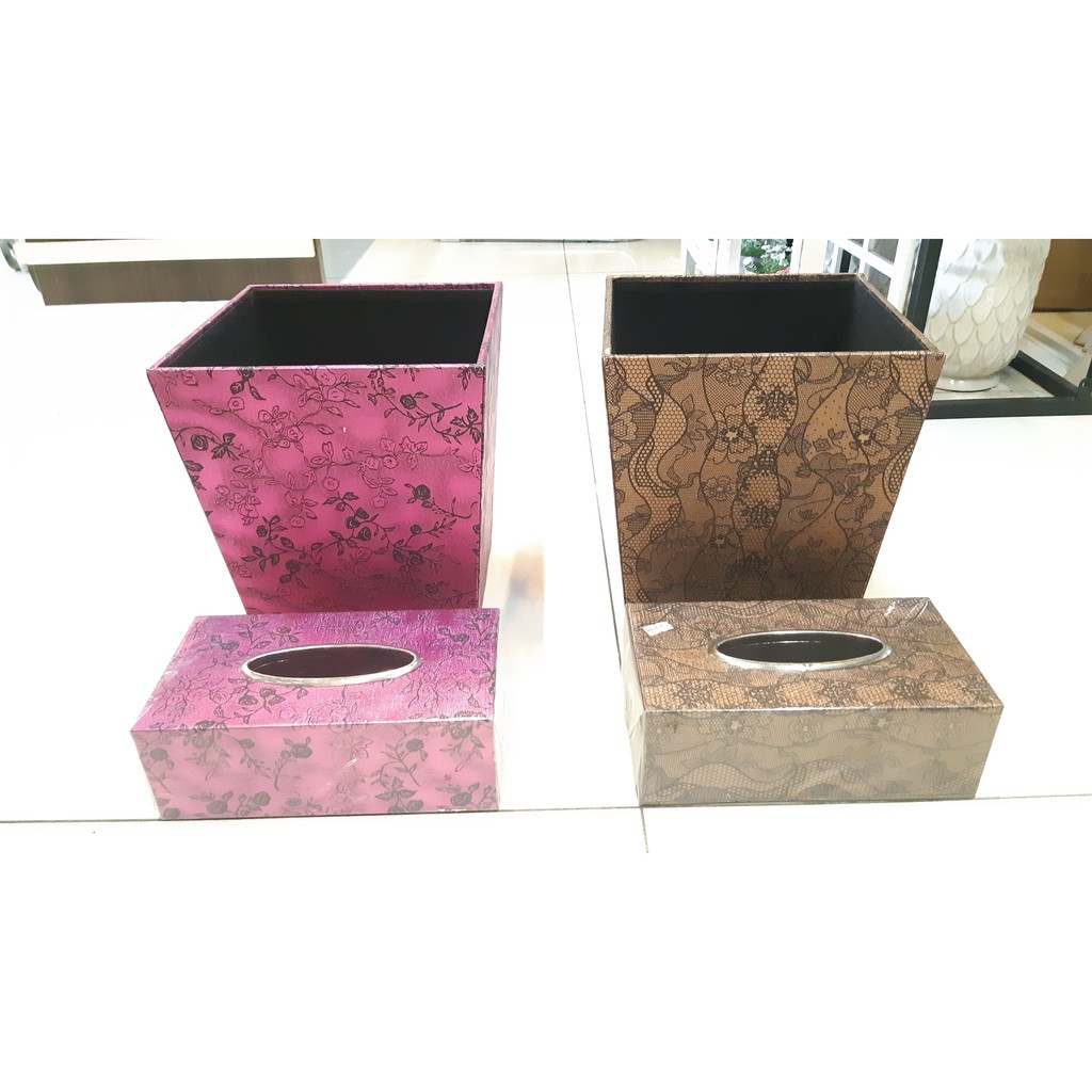 美式鄉村風 面紙盒+置物桶/收納桶/垃圾桶套組