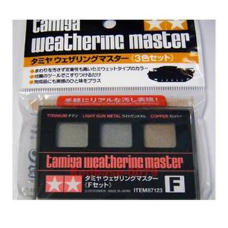 神通模型 田宮 TAMIYA 87123 戰車舊化粉彩組F 鈦色 輕金屬色 銅色(附刷筆)