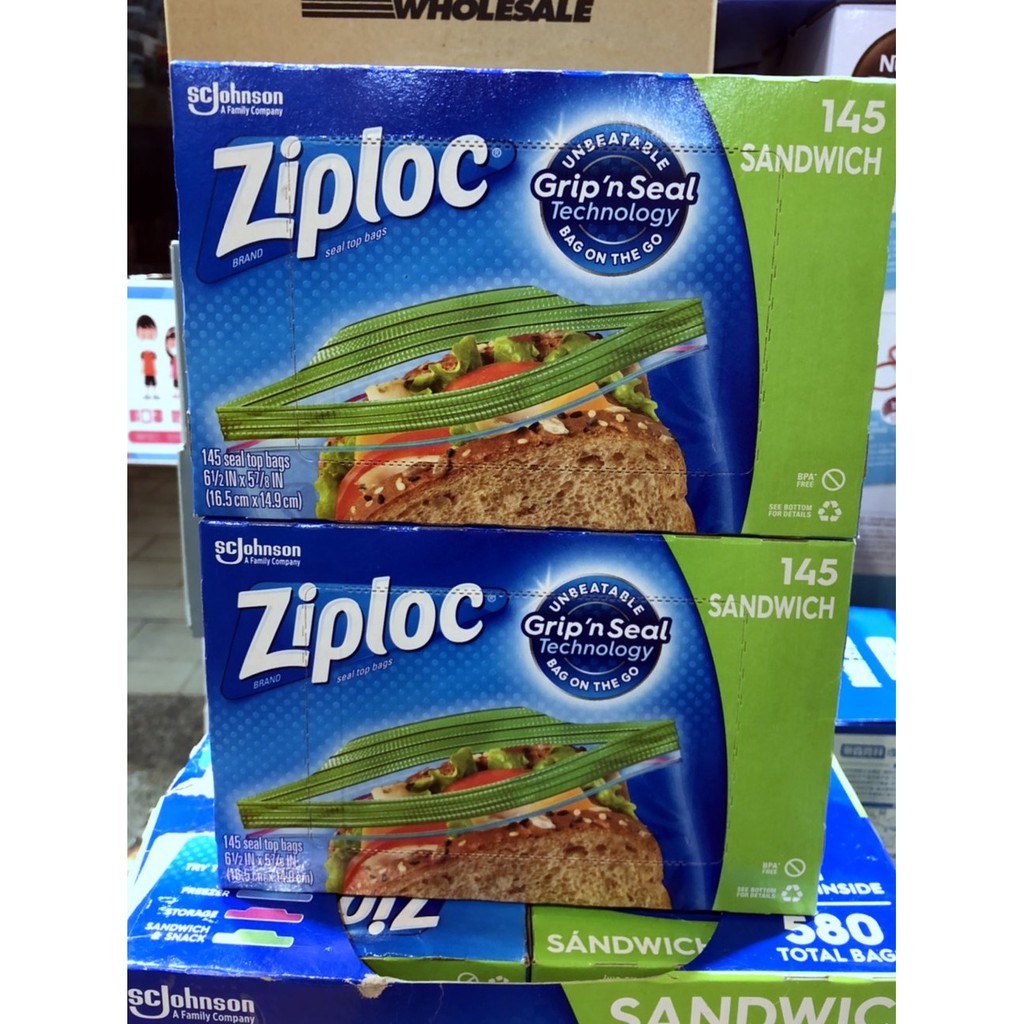 購Happy~Ziploc/密保諾 可封式三明治保鮮袋 145入x1盒 單盒  一單最多8盒