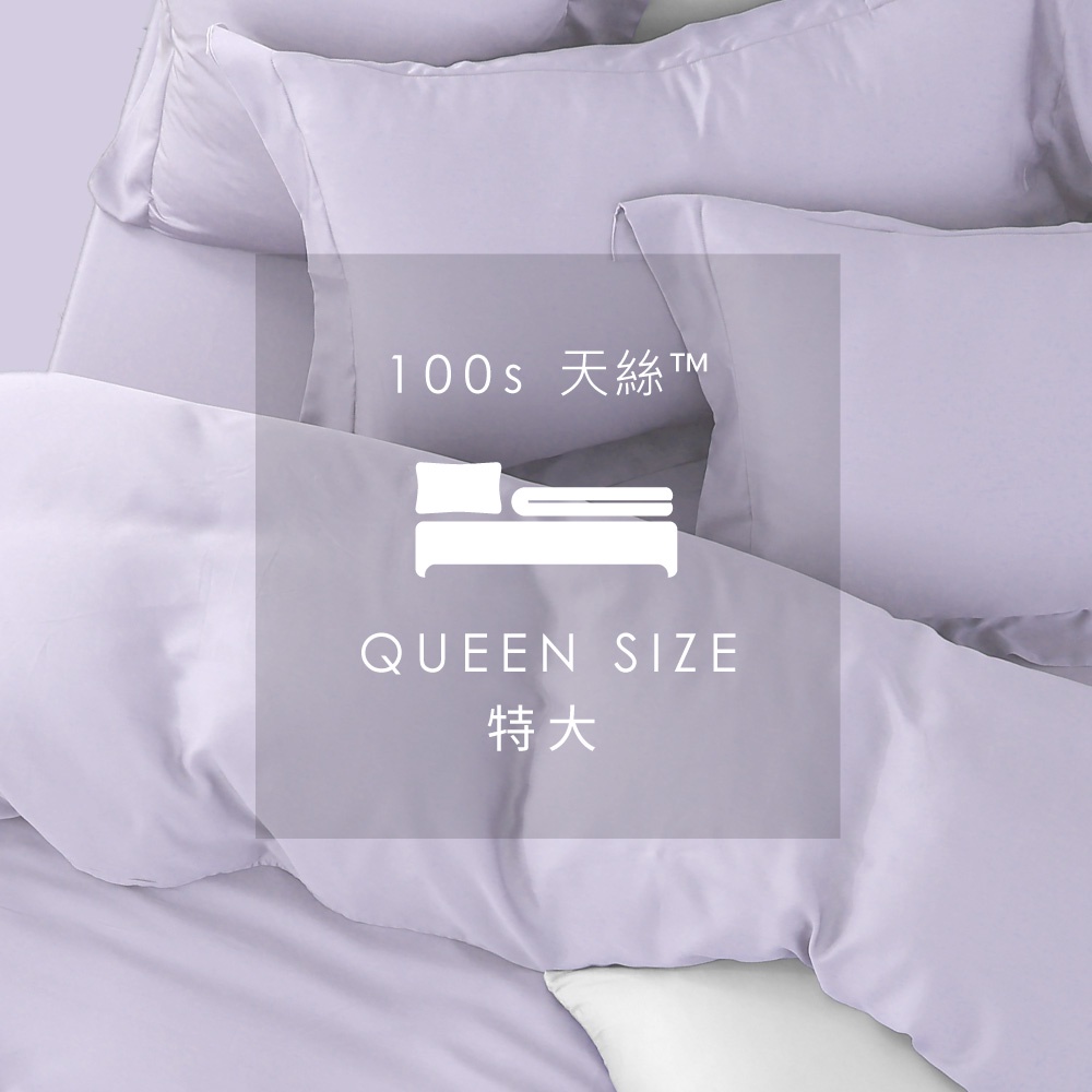 AnDHouse 天絲100支-浪漫紫色系 淺冰紫 | 組合 特大床包被套組