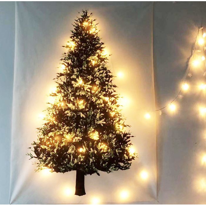 【MJ萌揪】台灣現貨~聖誕樹松樹掛布 壁裝飾布小清新節日背景布簡約掛毯 聖誕樹佈置 聖誕節佈置