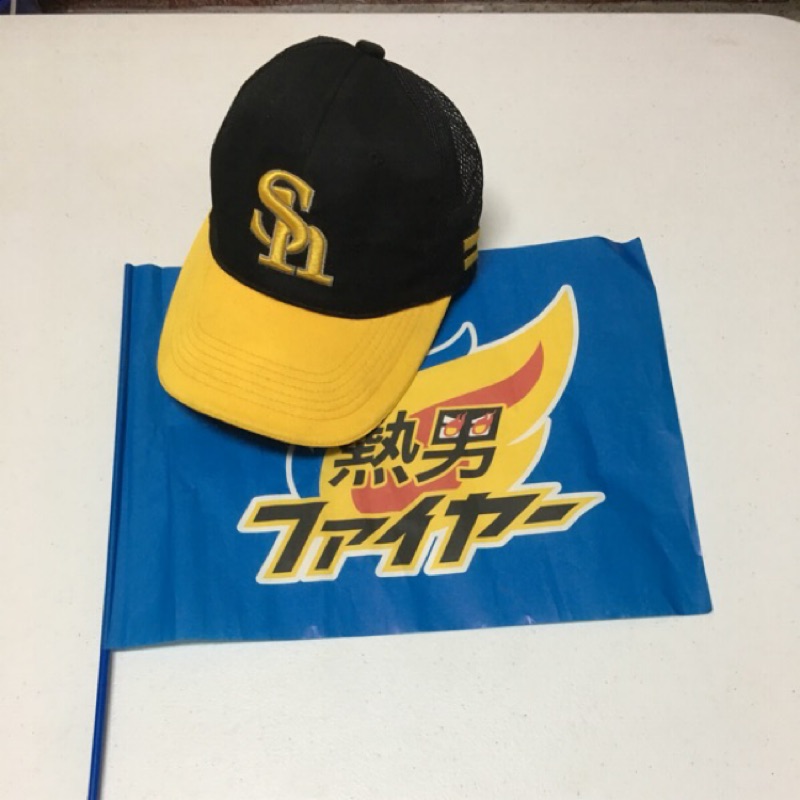慶祝日本一！ 日本職棒 軟體銀行 軟體鷹 棒球帽,下購附贈熱男加油旗