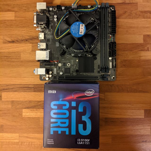 Intel i3-9100f + H310n itx (cpu + 主機板）