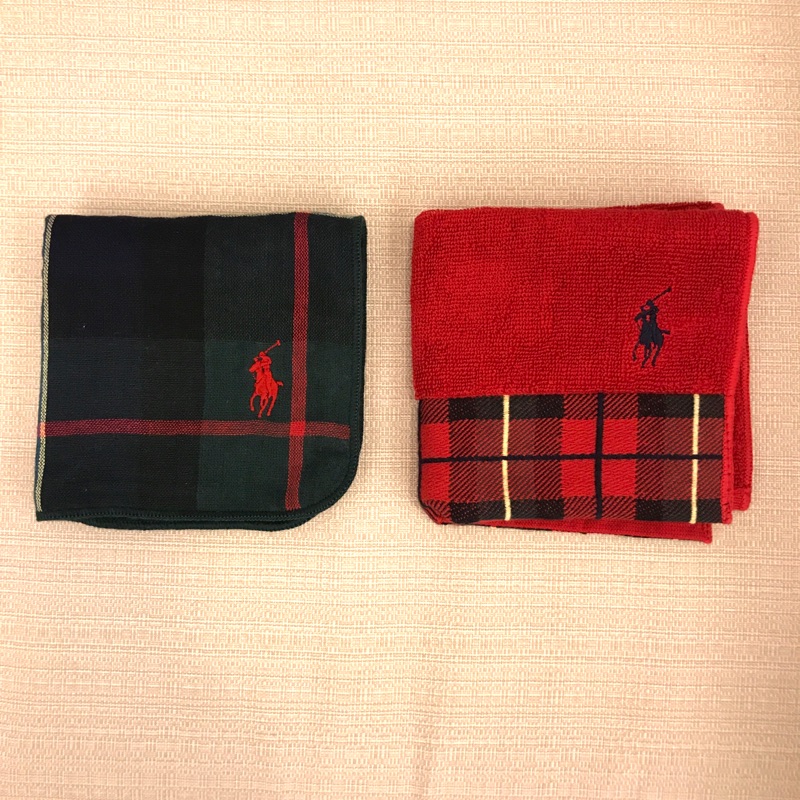 全新Ralph Lauren RL小方巾兩條 日本帶回